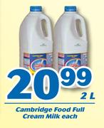 Cambridge Food Full Cream Milk-2Ltr Each
