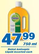 Dettol Antiseptic Liquid-750ml Each