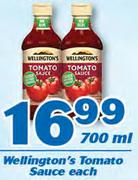 Wellington's Tomato Sauce-700ml Each