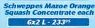 Schweppes Mazoo Orange Squash Concentrate-6X2L