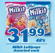 Milkit Lollipops Assorted-48's Each