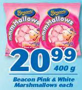 Beacon Pink & White Marshmallows-400g Each