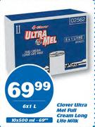 Clover Ultra Mel Full Cream Long Life Milk-6x1L
