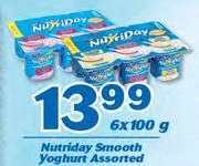 Nutriday Smooth Yoghurt Assorted-6X100g