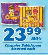 Chappies Bubblegum Assorted-100's Each