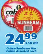 Cobra/Sunbeam Wax Polish Assorted-350ml Each