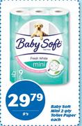 Baby Soft Mini 2-Ply Toilet Paper-9's Each