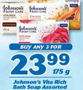 Johnson's Vita Rich Bath Soap Assorted-3x175g 