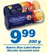 0Bakers Blue Label Marie Biscuits Assorted-200g Each