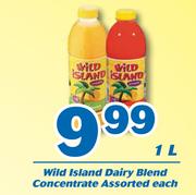 0Wild Island Dairy Blend Concentrate Assorted-1L Each