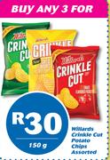 Willards Crinkle Cut Potato Chips Assorted-3X150g