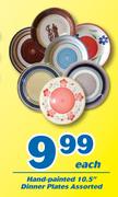 Hand-Painted 10.5" Dinner Plates Assorted-Each