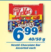 0Nestle Chocolate Bar Assorted-40/50g Each