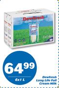 Dewfresh Long Life Full Cream Milk-6X1L