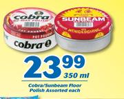 Cobra/Sunbeam Floor Polish Assorted-350ml Each