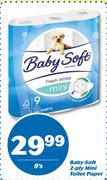 Baby Soft 2-Ply Mini Toilet Paper-9's