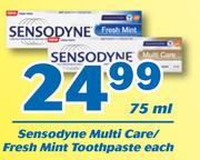 Sensodyne Multi Care/Fresh Mint Toothpaste-75ml Each