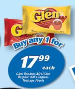 Glen Rooibos-40s/Glen Regular-100s Tagless Teabags Pouch-For 1