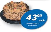 Cambridge Food 8" Cream Cake-Each