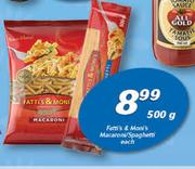 Fatti's & Moni's Macaroni/Spaghetti-500g Each