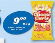 Willards Cheese Curls Assorted-150g Each