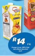 Orange Grove 100% Fruit Juice Blend Assorted-1Ltr Each