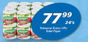 Twinsaver Econo 1 Ply Toilet Paper-24's