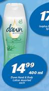 Dawn Hand & Body Lotion Assorted-400ml Each