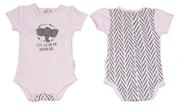 Schnooky Pie Cotton Babygrow With Elephant And Chevron Back (Pink)