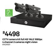 Yale CCTV Camera Kit Full HD 1080px 4 Channel 2 Cameras Night Vision