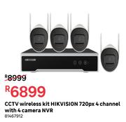 Hikvision CCTV Wireless Kit 720px 4 Channel With 4 Camera NVR  