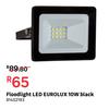 Eurolux 10W Black LED Floodlight