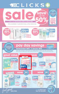 Clicks : Sale (26 Dec - 6 Mar 2016), page 1