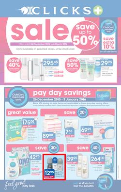 Clicks : Sale (26 Dec - 6 Mar 2016), page 1