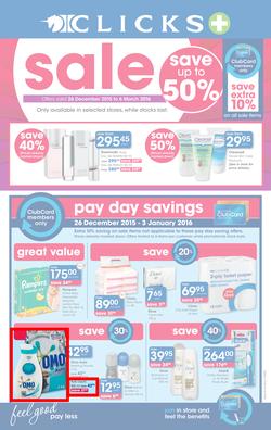 Clicks : Sale (26 Dec - 6 Mar 2016), page 1