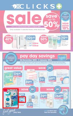 Clicks : Sale (26 Dec - 6 Mar 2016), page 1