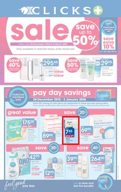 Clicks : Sale (26 Dec - 6 Mar 2016), page 1
