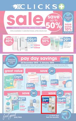 Clicks : Sale (26 Dec - 6 Mar 2016), page 1
