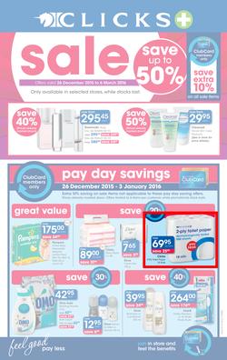 Clicks : Sale (26 Dec - 6 Mar 2016), page 1