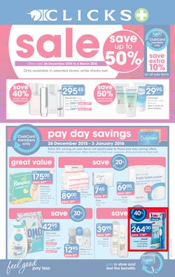 Clicks : Sale (26 Dec - 6 Mar 2016), page 1