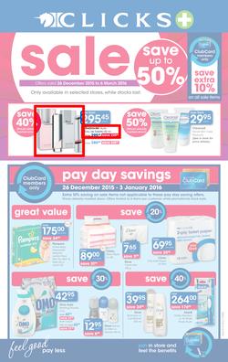 Clicks : Sale (26 Dec - 6 Mar 2016), page 1
