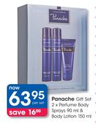 Panache Gift Set 2xPerfume Body Sprays 90ml & Body Lotion 150ml-Per Set