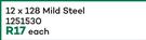 Hafele Steel Handle Bar 12 x 128- Each