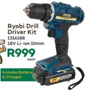 Ryobi Drill Driver Kit 10mm