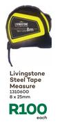 Livingstone Steel Tape Measure 8 x 25mm