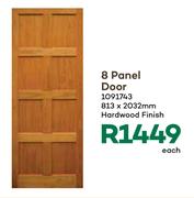 8 Panel Hardwood Finish Door 813 x 2032mm