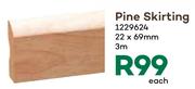 Pine Skirting 22 x 69mm x 3m-Each