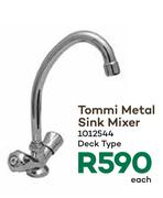 Tommi Metal Sink Mixer (Deck Type)