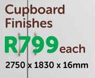 Cupboard Finishes (Melawood Brookhill Fusion) 2750 x 1830 x 16mm-Each