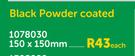 Shelf Bracket 150 x 150mm (Black Powder Coated) 1078030-Each